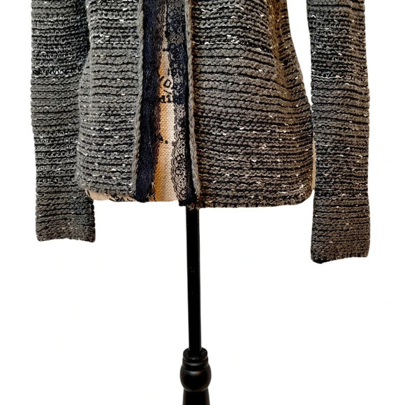 AMARYNTH Women's Alpaca Wool Italian Crocheted Lace Trim Cardigan Size Large - Picture 13 of 13